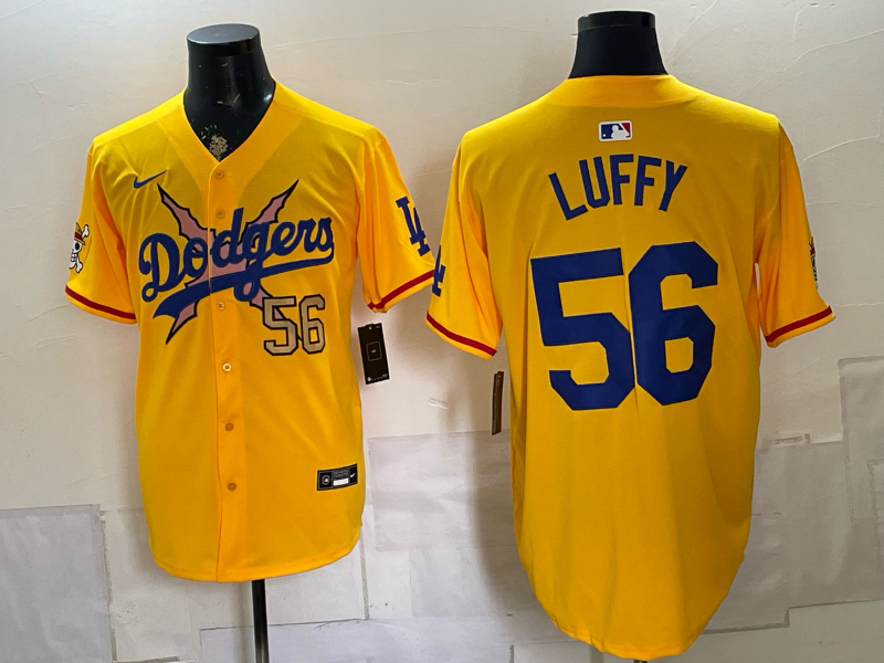 men Los Angeles Dodgers #56 Luffy yellow Game 2026 Nike MLB Jersey 0716001